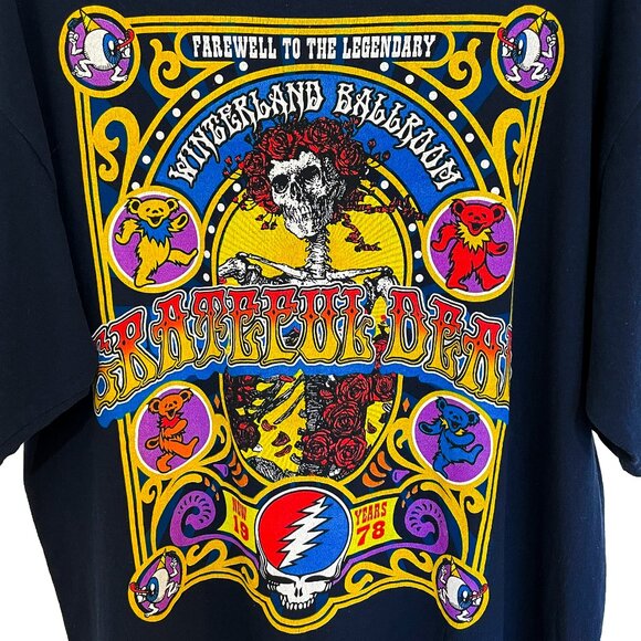 Grateful Dead Winterland Ballroom Farewell 1978 Tee Navy XL Liquid Blue - Picture 3 of 8